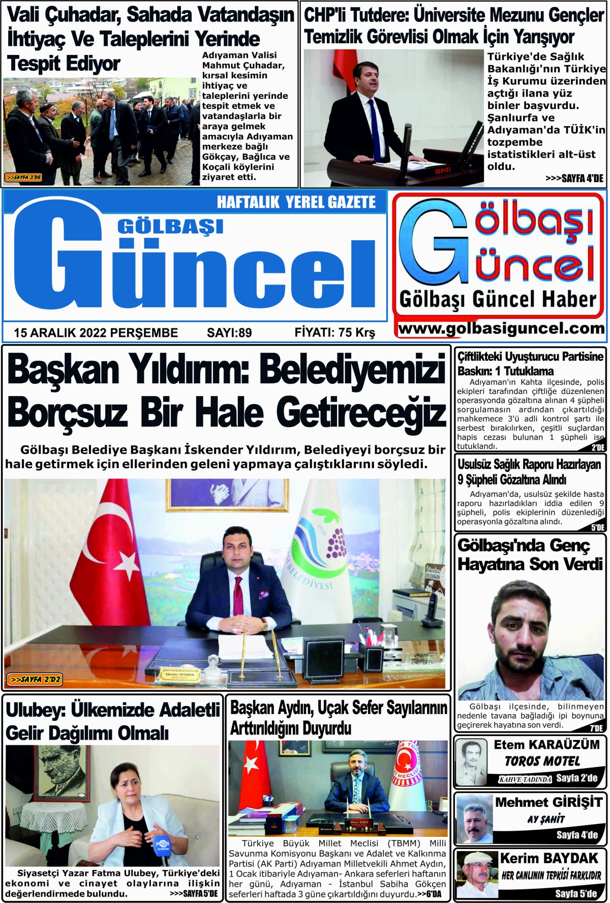 15 Aralık 2022 Perşembe