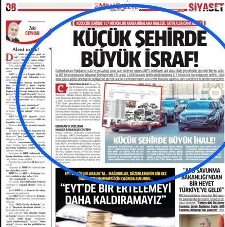 Adıyaman Belediyesi'nden  Millî  Gazete'ye cevap