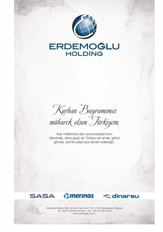 ERDEMPOĞLU HOLDİNG'DEN KURBAN BAYRAMI MESAJI