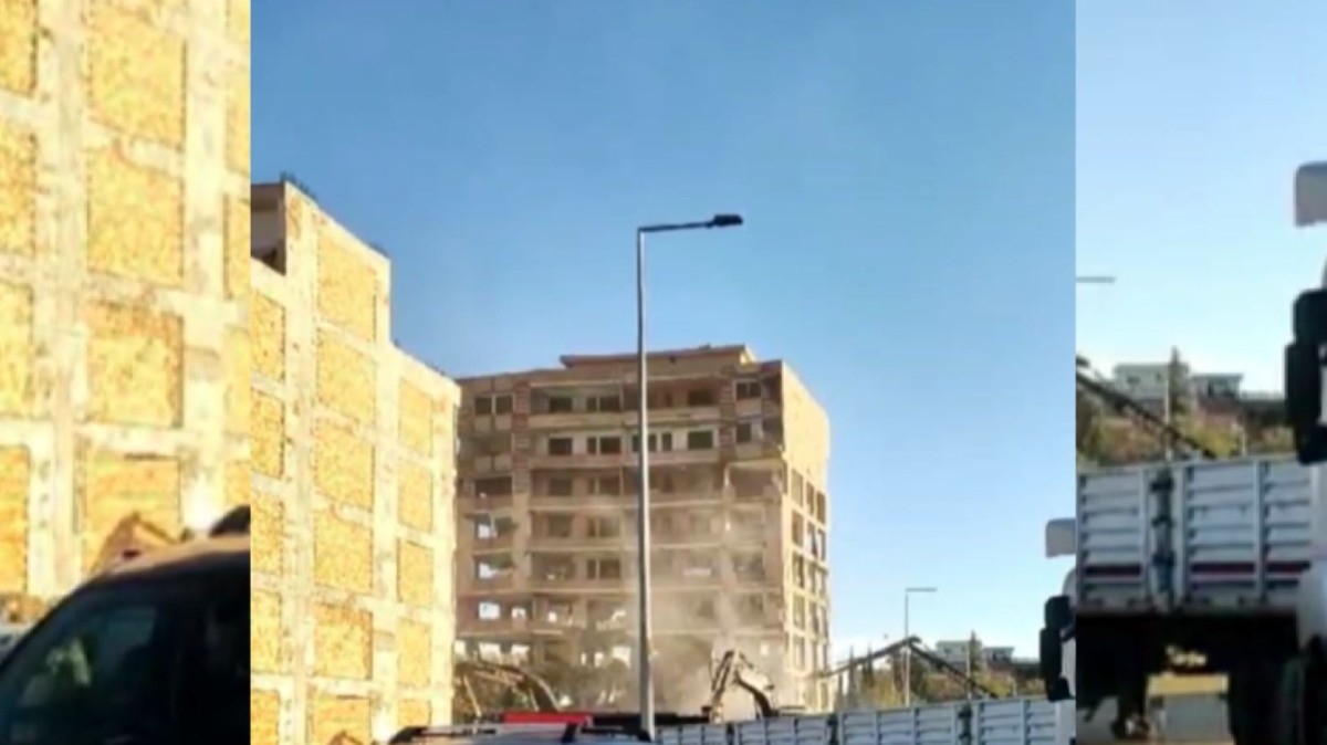 Adıyaman'da 8 katlı bina büyük gürültüyle yıkıldı  - Videolu Haber