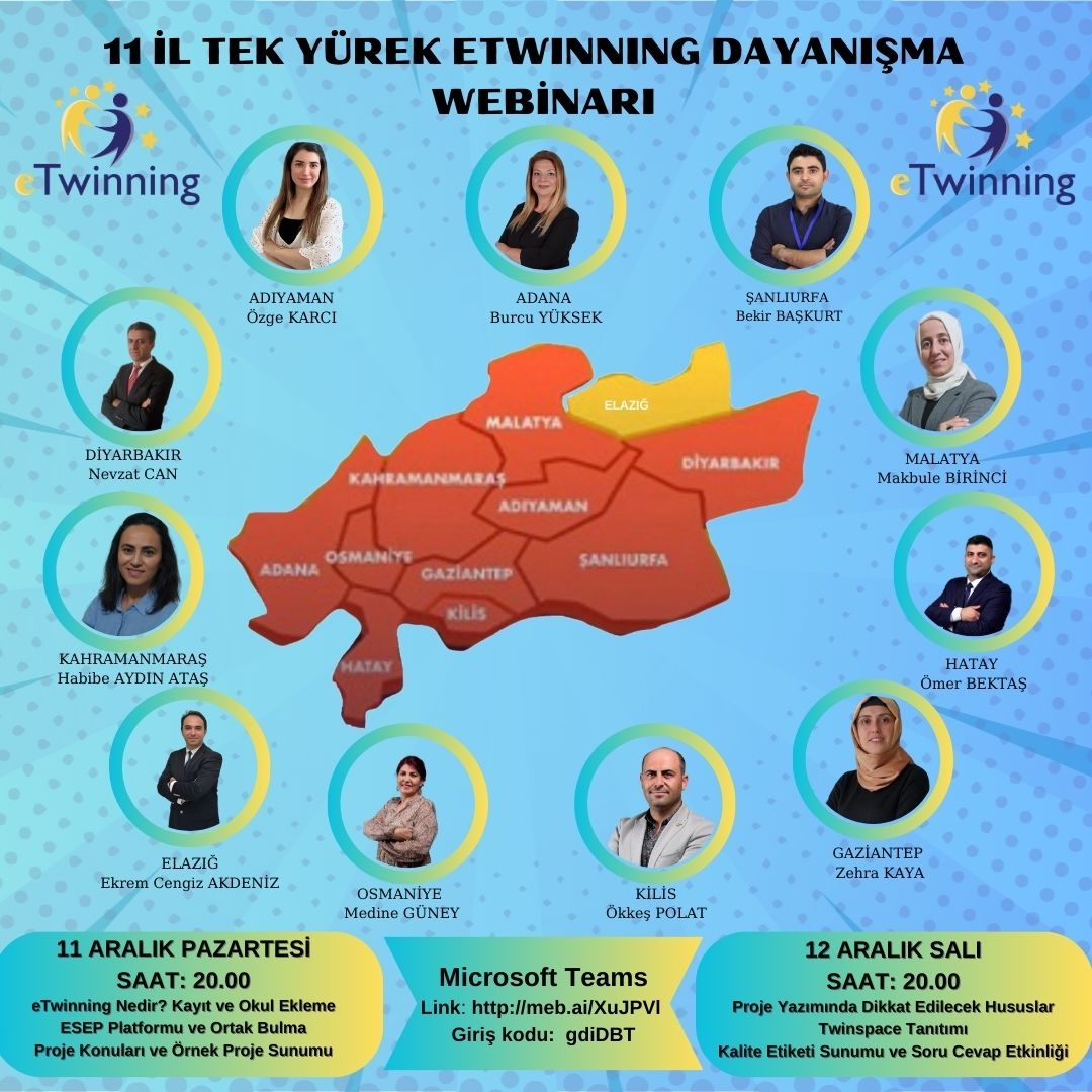 11 il tek yürek eTwinning dayanışma webinarı düzenlenecek