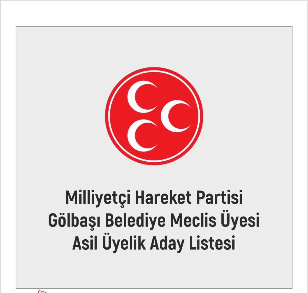 Milliyetçi Hareket Partisi Belediye Meclis Üyesi Aday Listesi