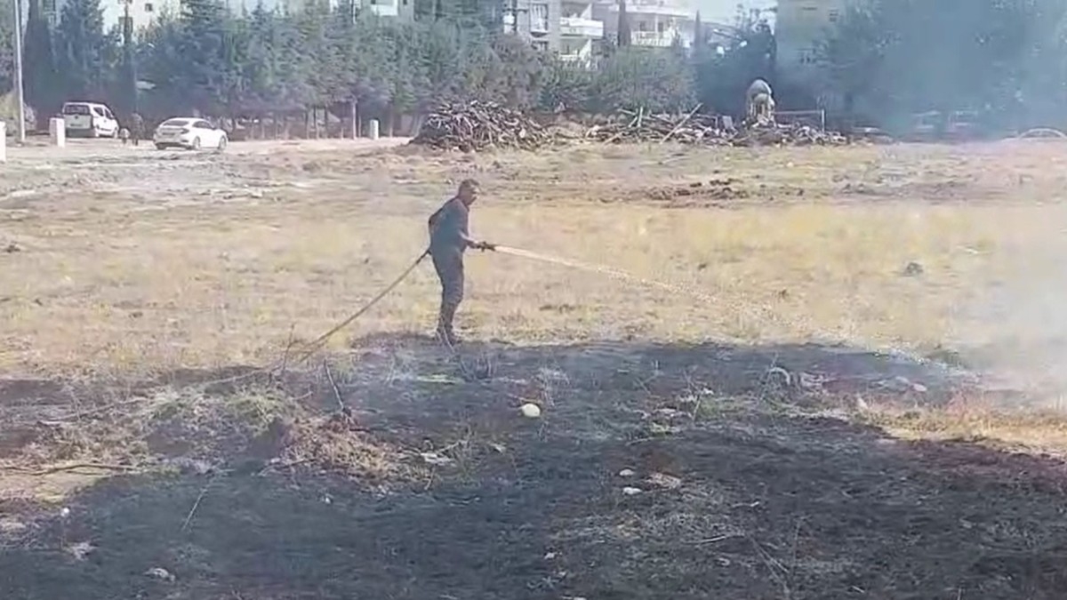 Adıyaman Yeni Mahalle'deki anız yangını çocukları ve çevreyi tehdit etti  - Videolu Haber